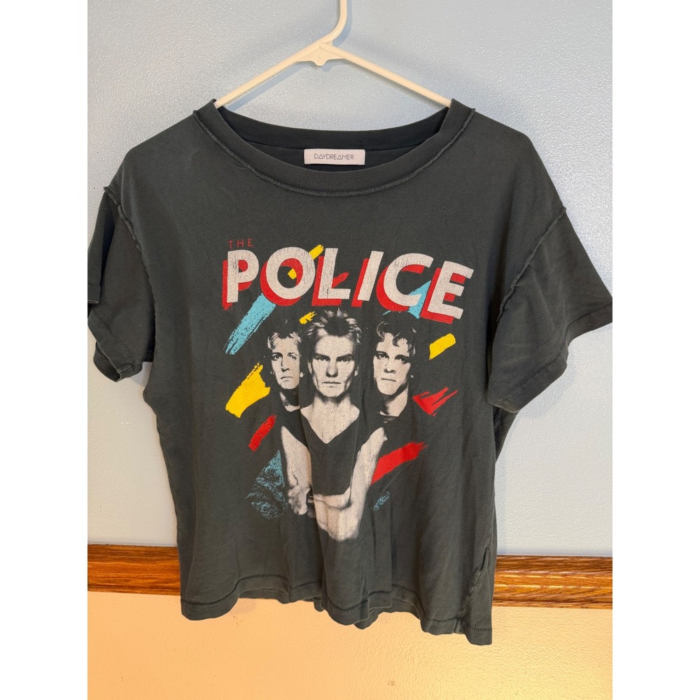 Daydreamer The Police Graphic Tee Faded Charcoal Band T-Shirt Medium